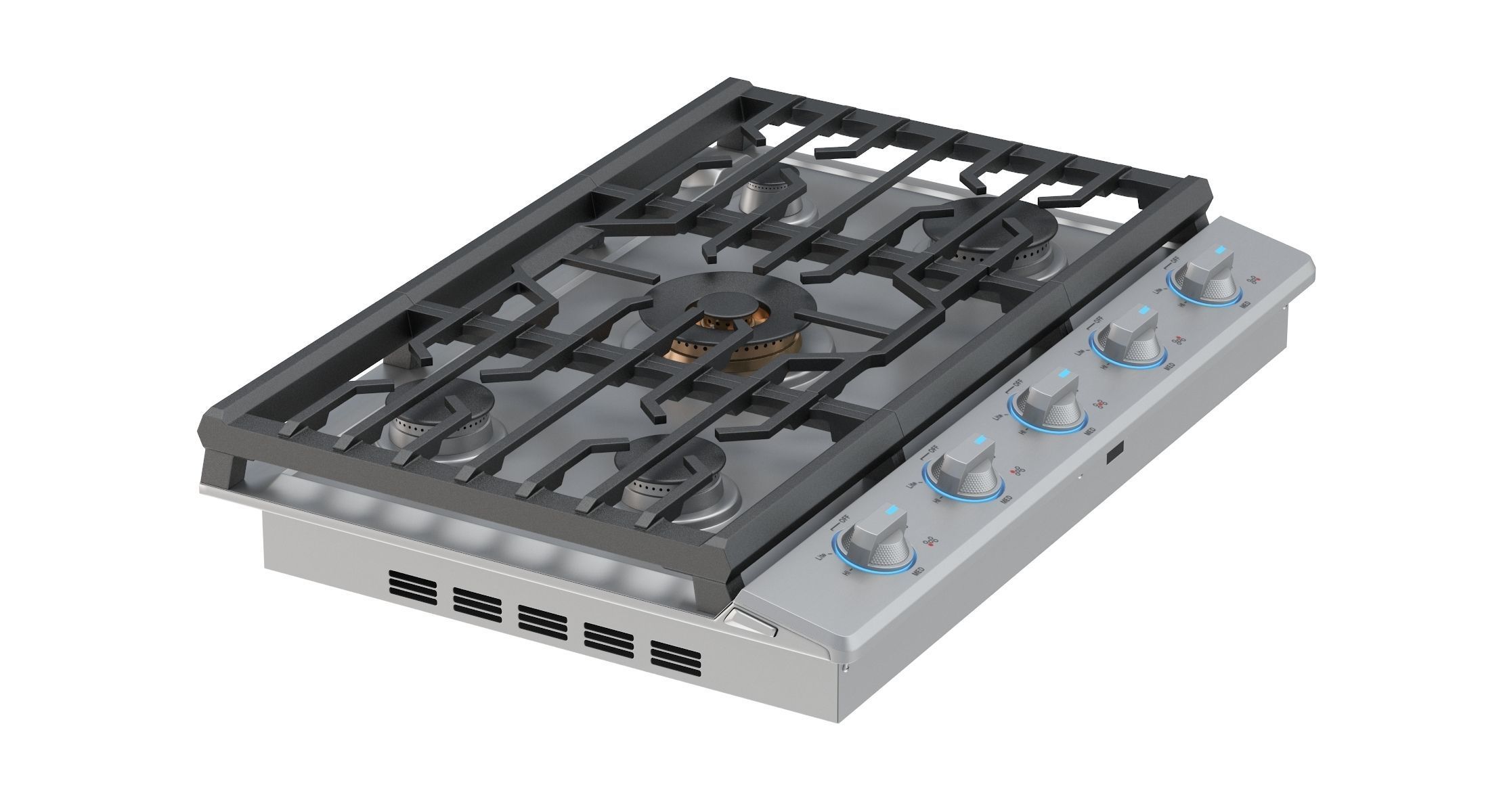Samsung 30 Inch Gas Cooktop with 22K BTU True Dual Power Burner 3D model_5