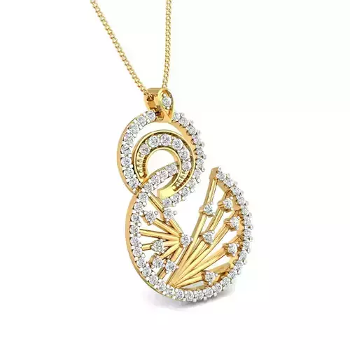 Women pendant-earrings set 3dm stl render detail