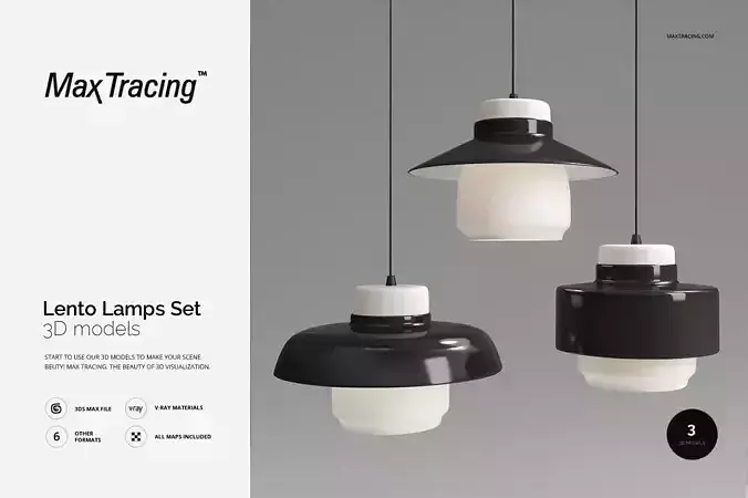 Lento Lamps Set Free 3D model