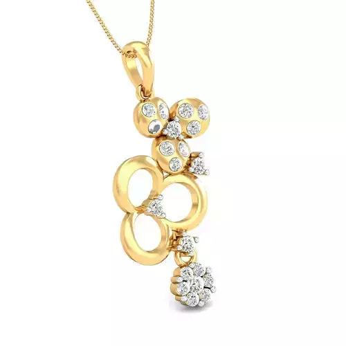 Women pendant-earrings set 3dm stl render detail