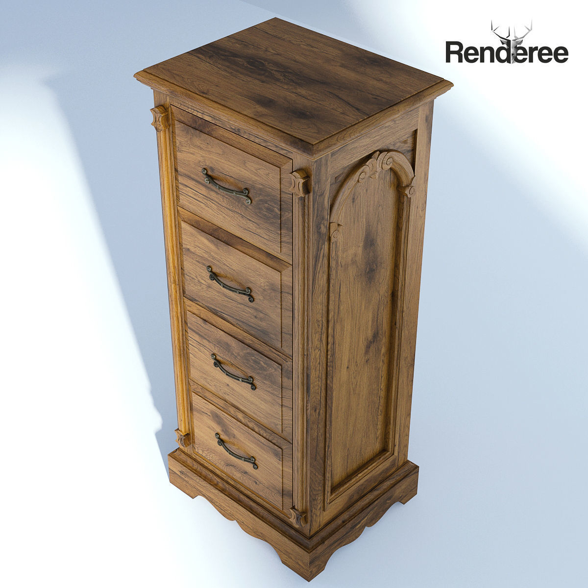 Victorian Bedside Old Natural 3D model_1