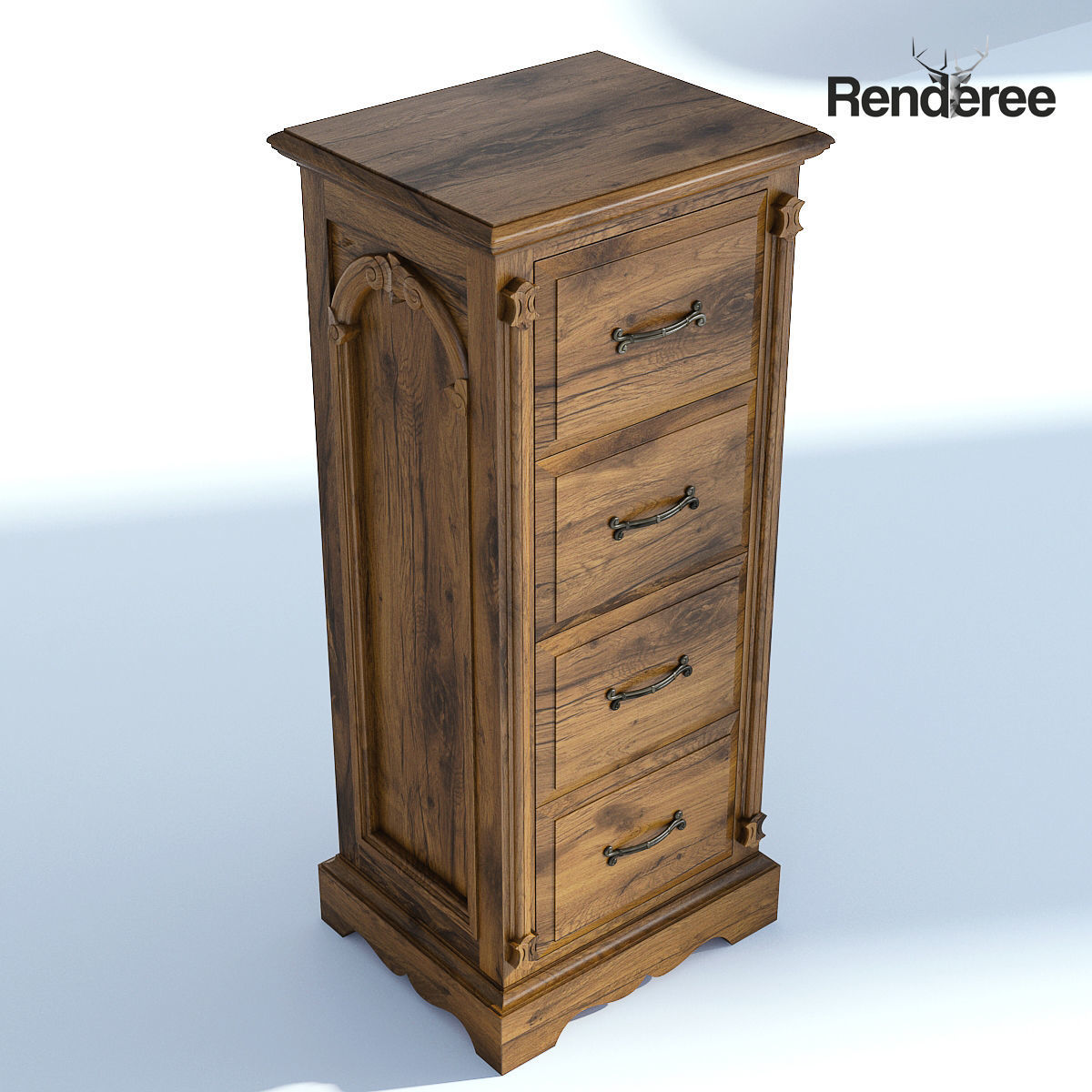 Victorian Bedside Old Natural 3D model_2