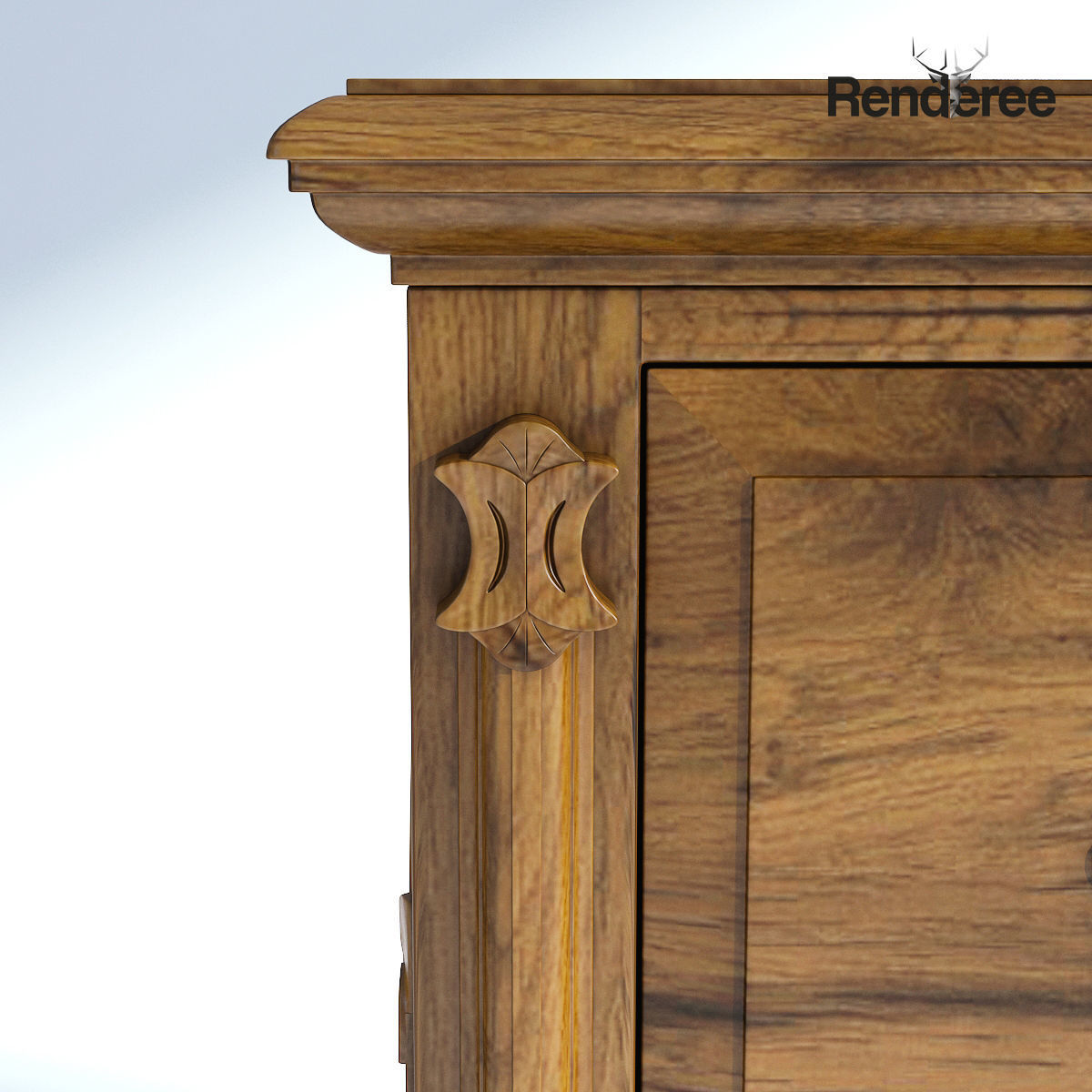 Victorian Bedside Old Natural 3D model_4