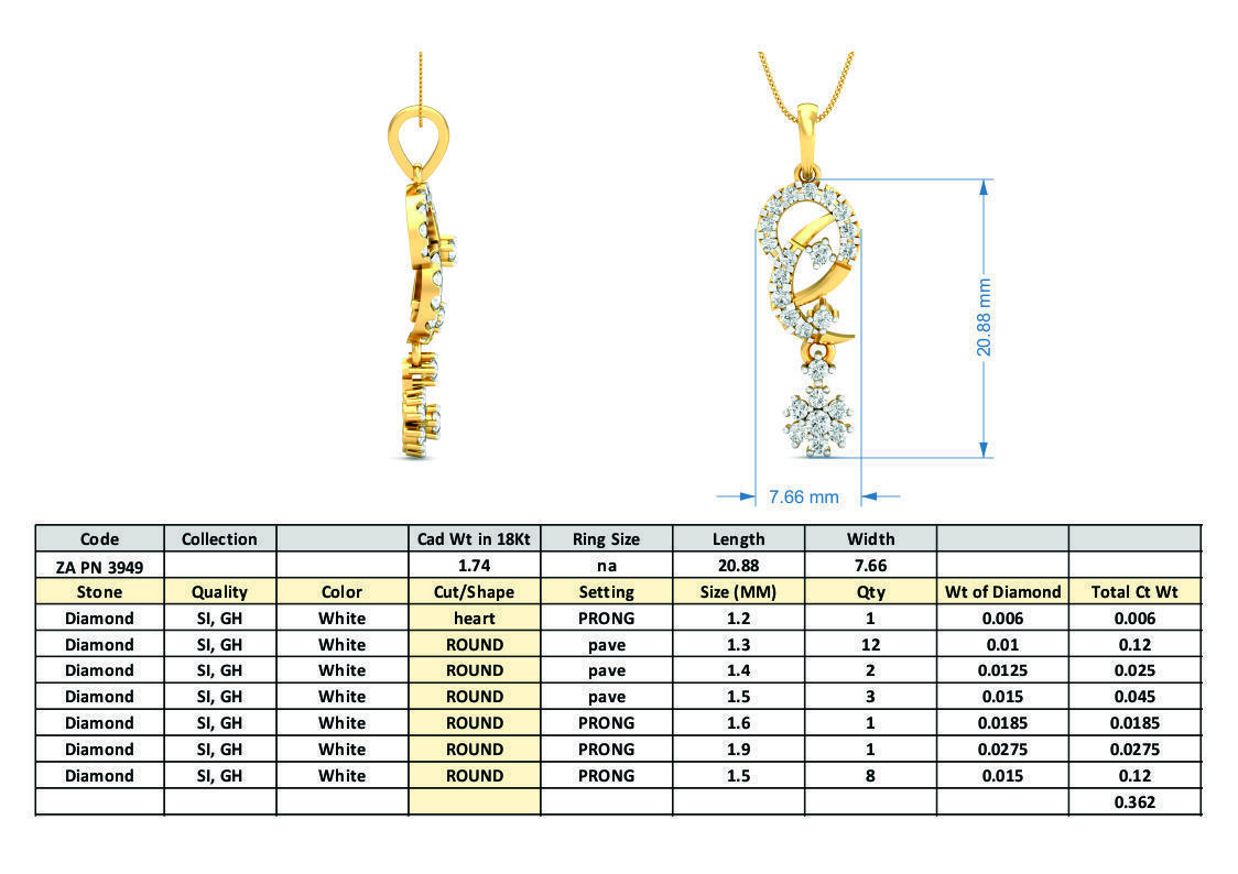 Women pendant 3dm stl render detail 3D print model_3