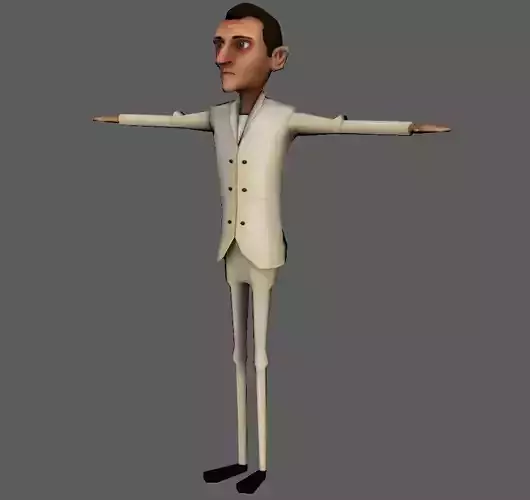 cartoon  human Low-poly 3D model
