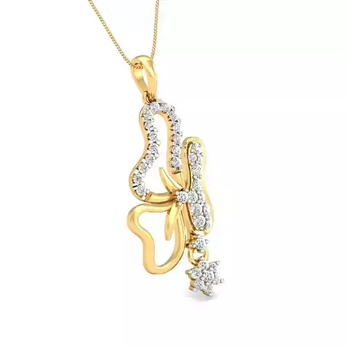 Women pendant-earrings set 3dm stl render detail