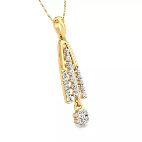 Women pendant-earrings set 3dm stl render detail