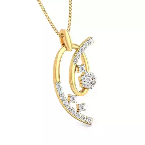 Women pendant-earrings set 3dm stl render detail