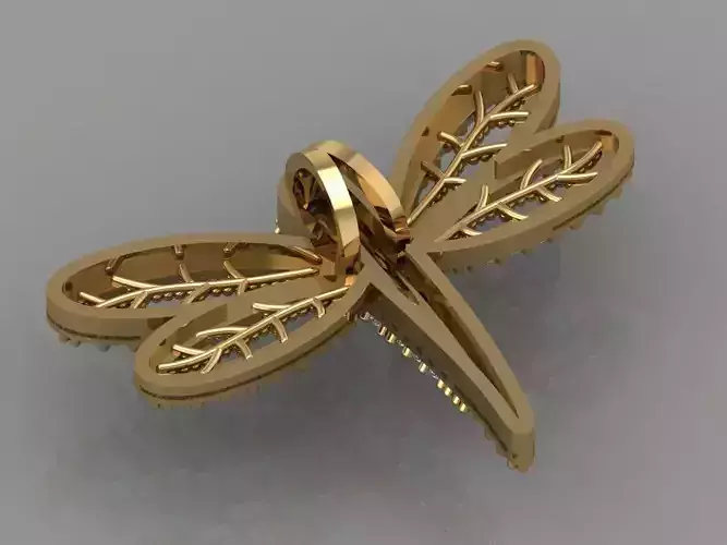 GC GOLD  H051- dragonfly Diamond Gold necklace