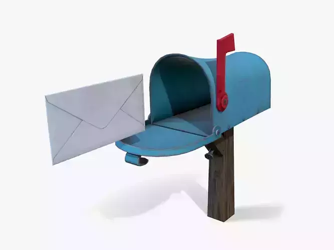 Stylized Mailbox Low-poly 3D model