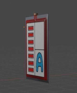 Bloodbag clock with letter Low-poly 3D model_1