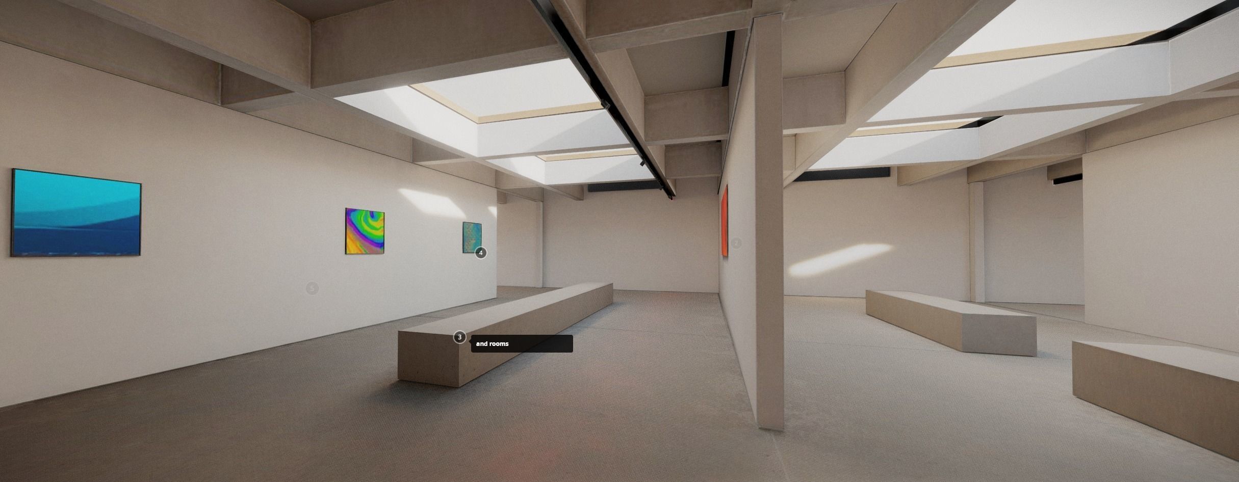 Room Art VR Gallery 2019 4K Baked and Corona max scene Unreal Low-poly 3D model_5