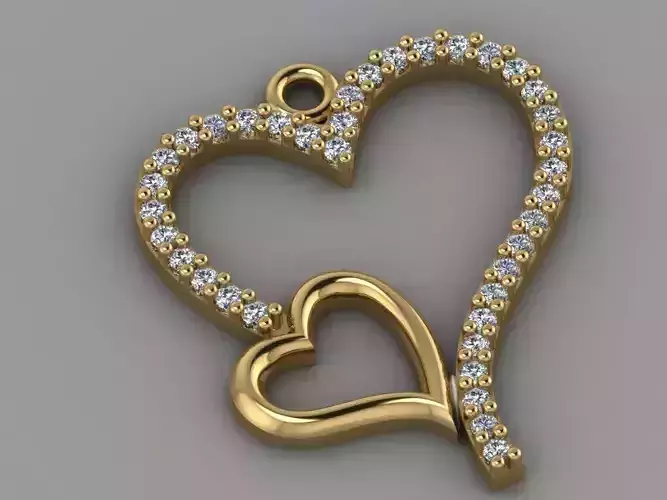 GC GOLD H062-heart Diamond Gold necklace