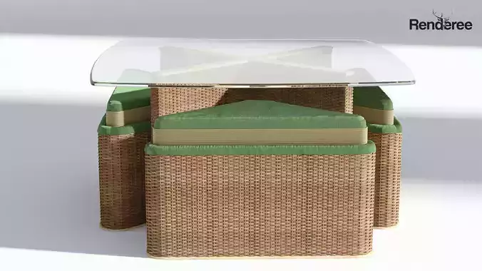 Terrace Wicker Table with Seatings