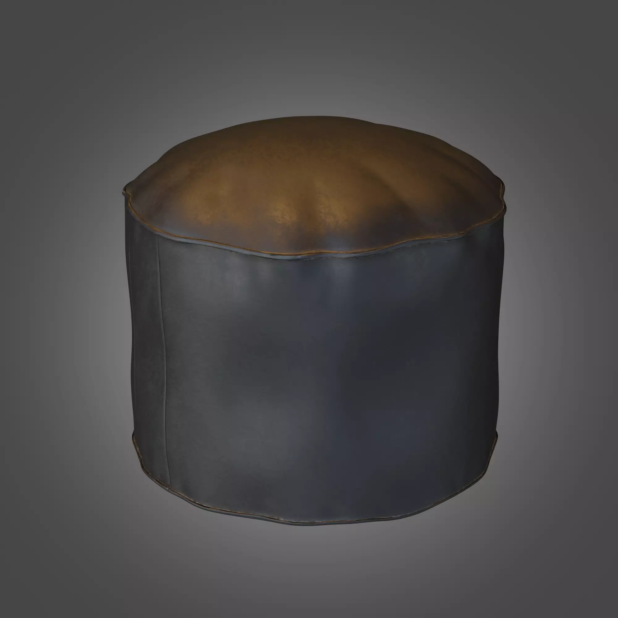Puff Pbr leather pouf Low-poly 3D model_0