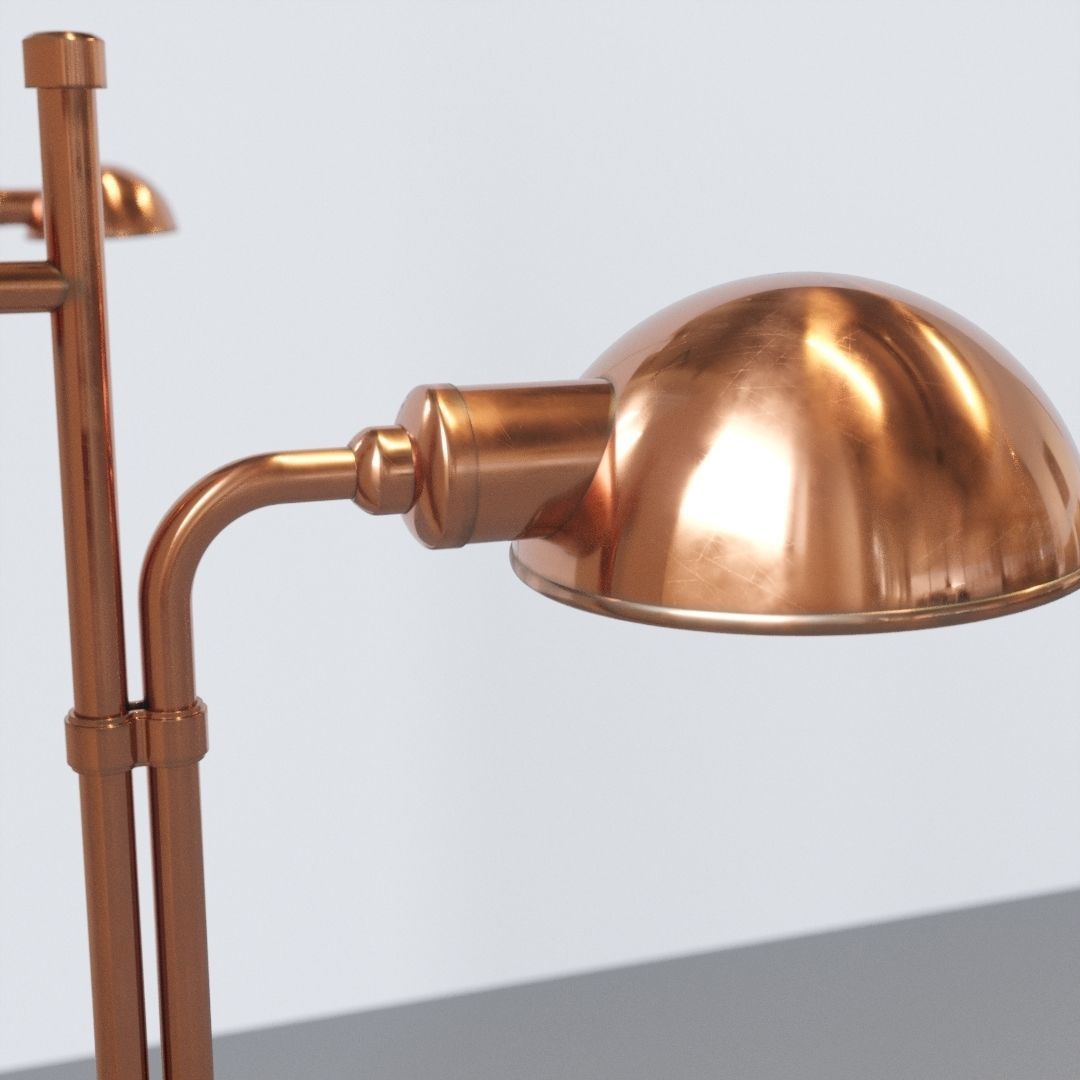 Industrial Wall Lamp 3D model_2