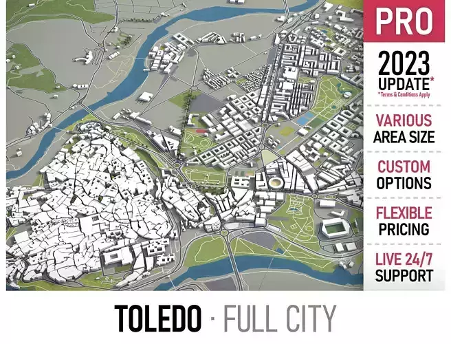 Toledo - 3D City Model Low-poly 3D model