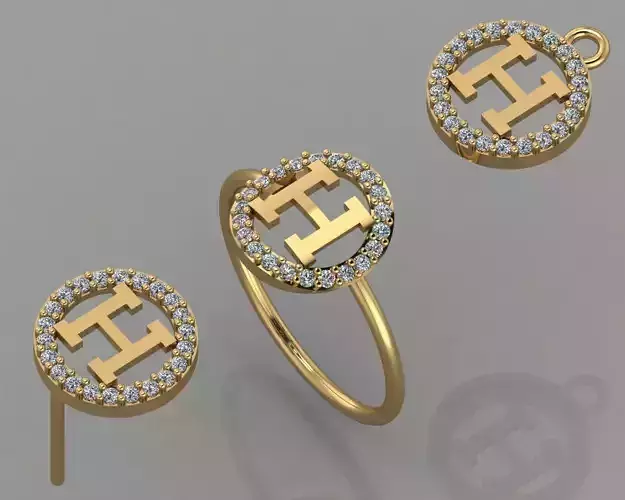 GC GOLD CM004- Diamond set 3D model