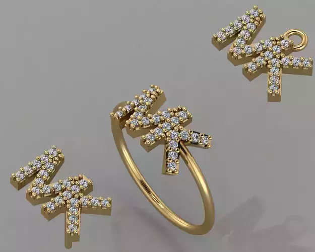 GC GOLD CM005- Diamond set 3D model