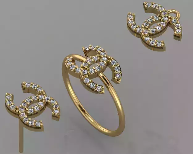 GC GOLD CM007- Diamond set 3D model