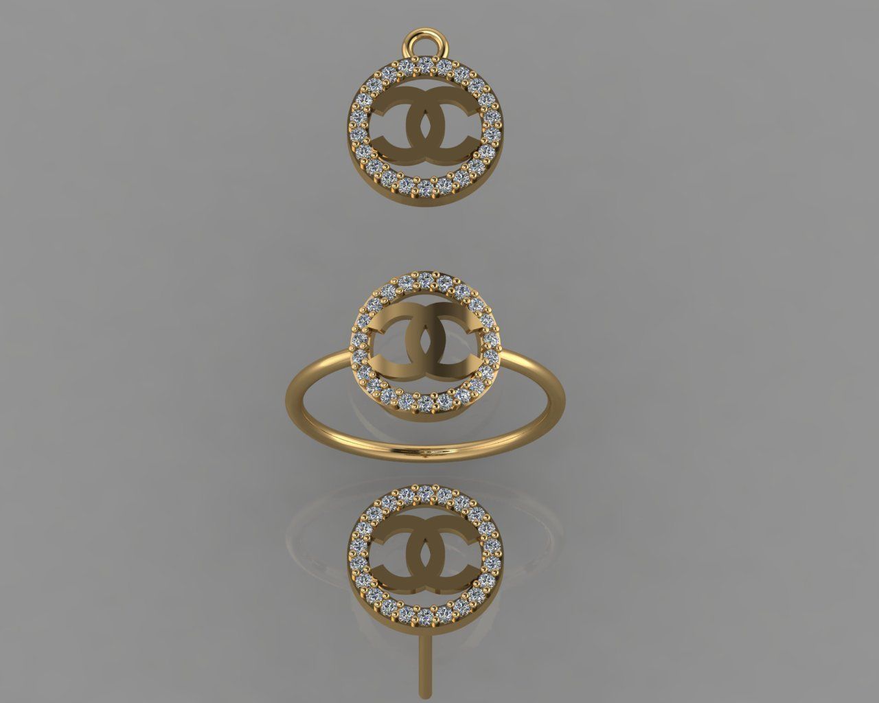 GC GOLD CM008- Diamond set 3D model 3D print model_1
