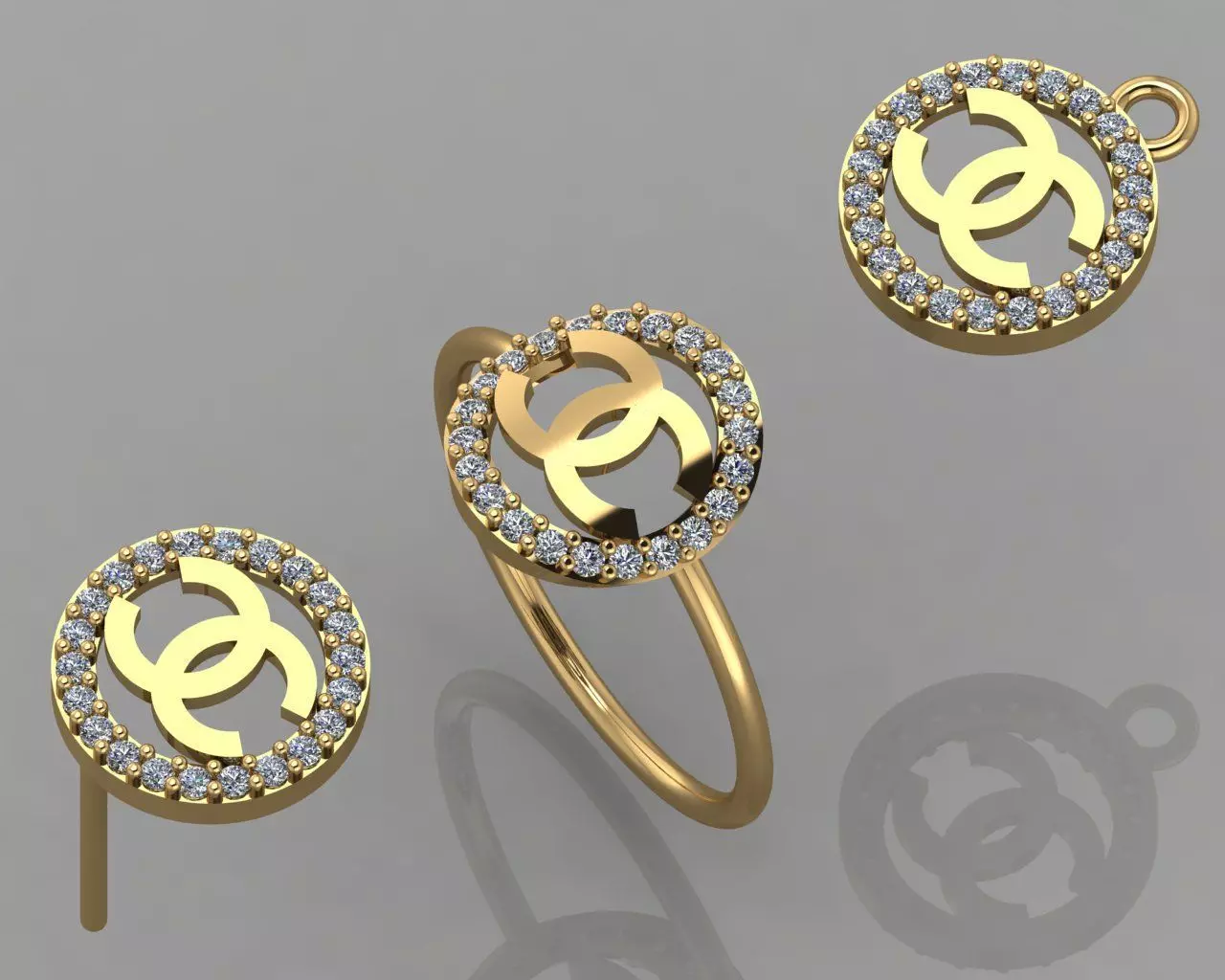 GC GOLD CM008- Diamond set 3D model 3D print model_0