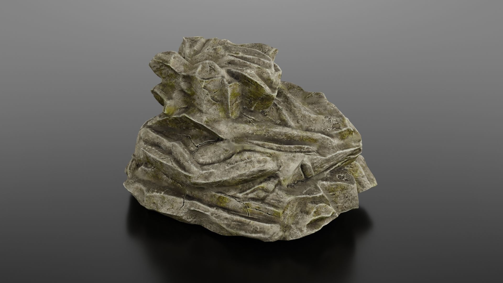 Rock formation 4 Low-poly 3D model_5