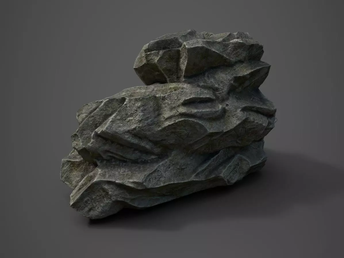 Rock formation 4 Low-poly 3D model_0