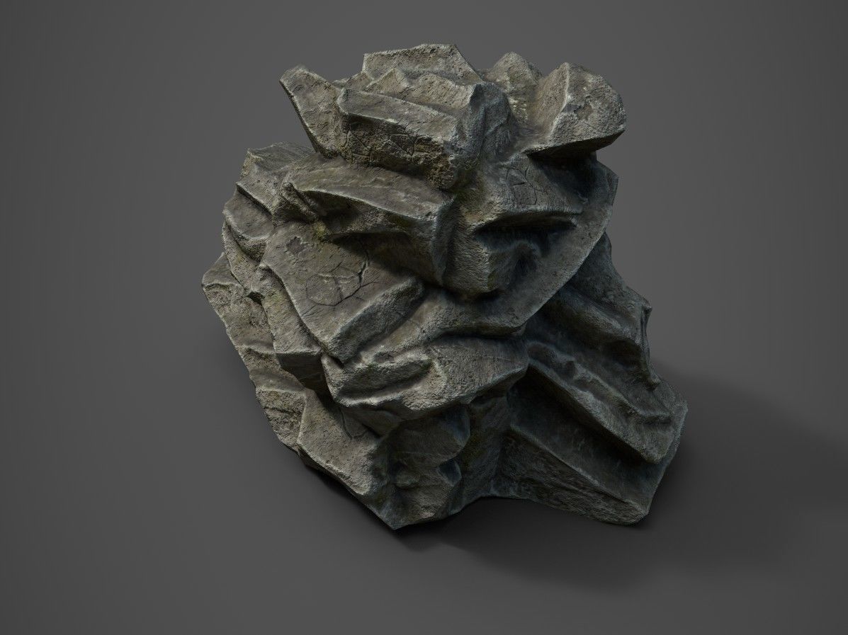 Rock formation 4 Low-poly 3D model_6