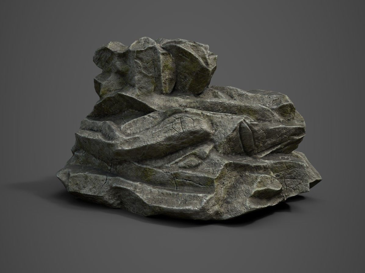 Rock formation 4 Low-poly 3D model_1
