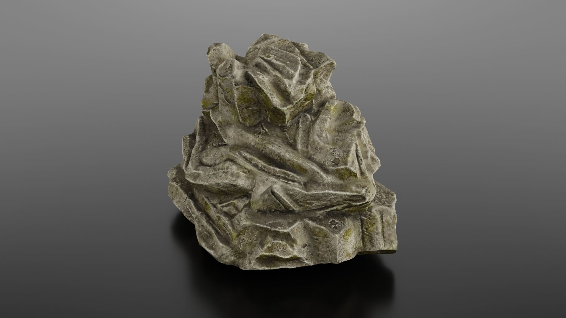 Rock formation 4 Low-poly 3D model_19