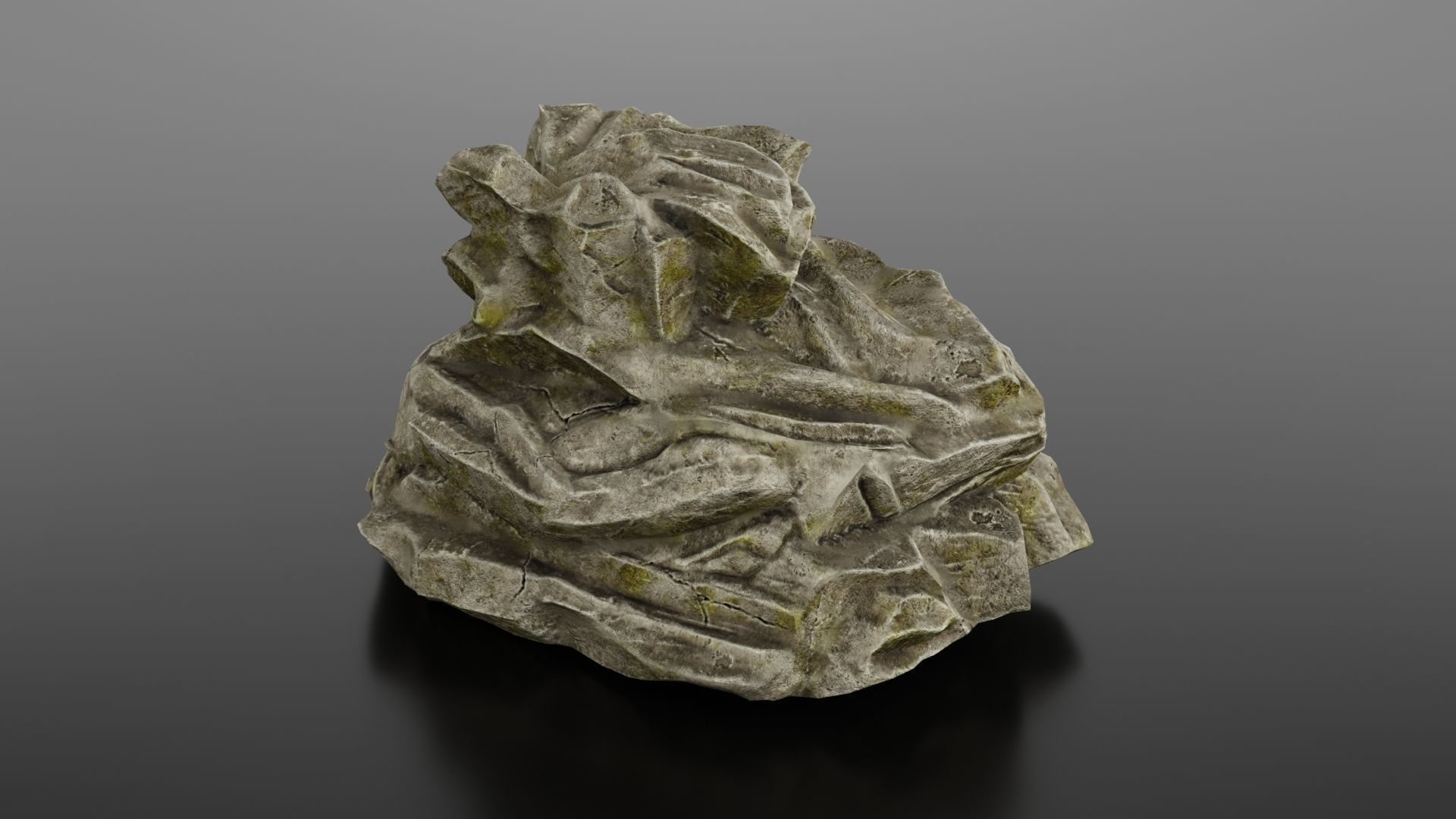 Rock formation 4 Low-poly 3D model_2