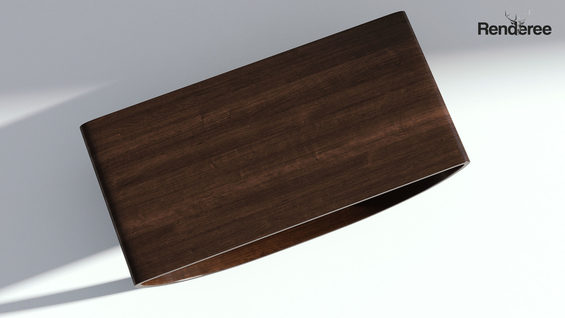 Dark Wooden Table 3D model_3