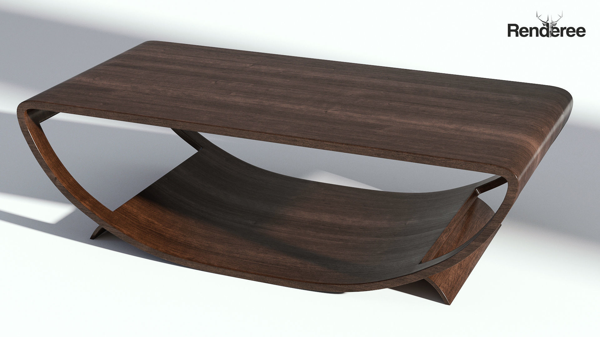 Dark Wooden Table 3D model_2