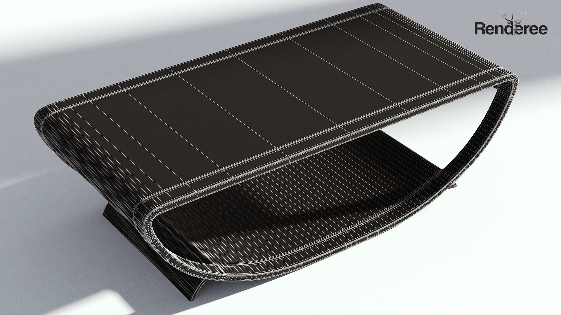 Dark Wooden Table 3D model_7