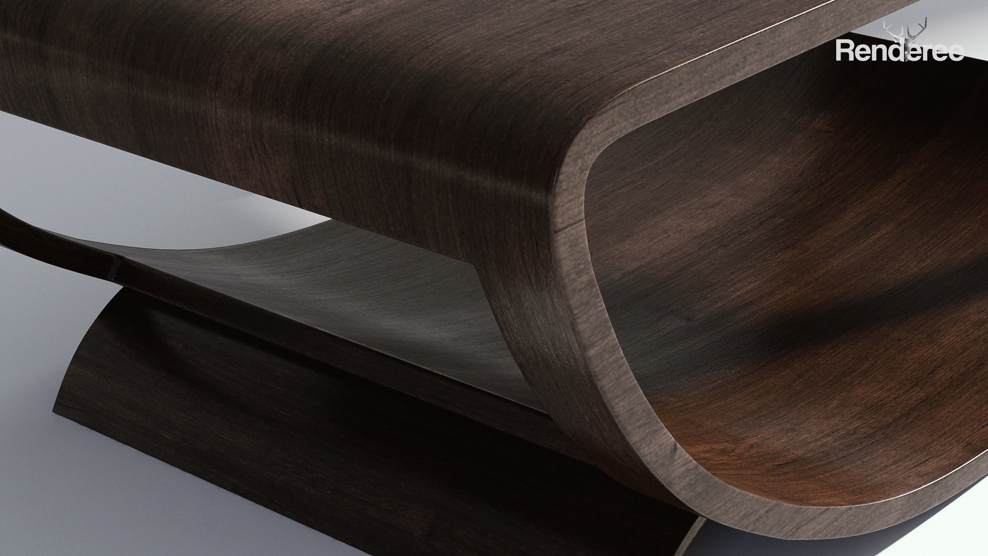 Dark Wooden Table 3D model_5