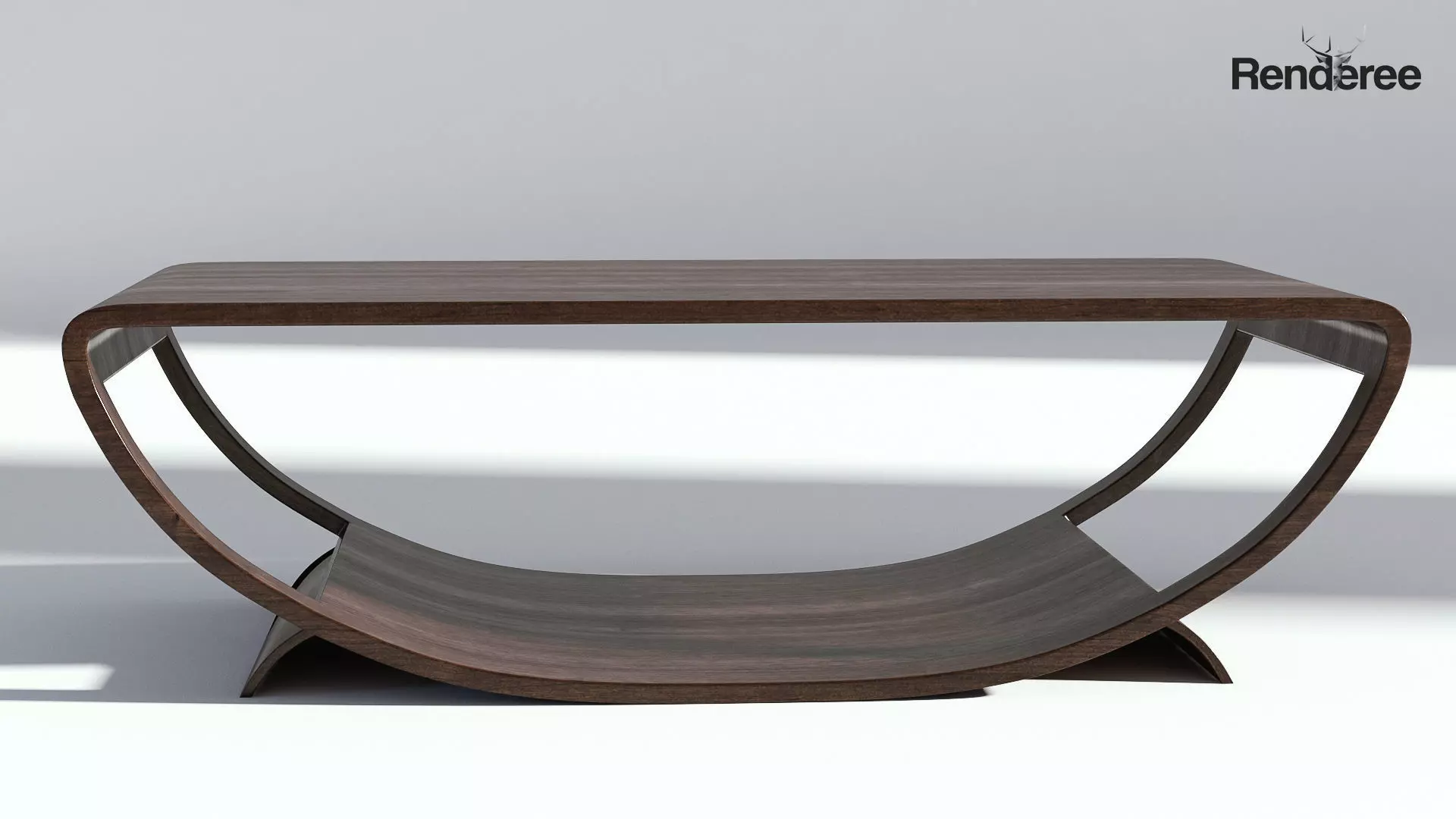 Dark Wooden Table 3D model_0