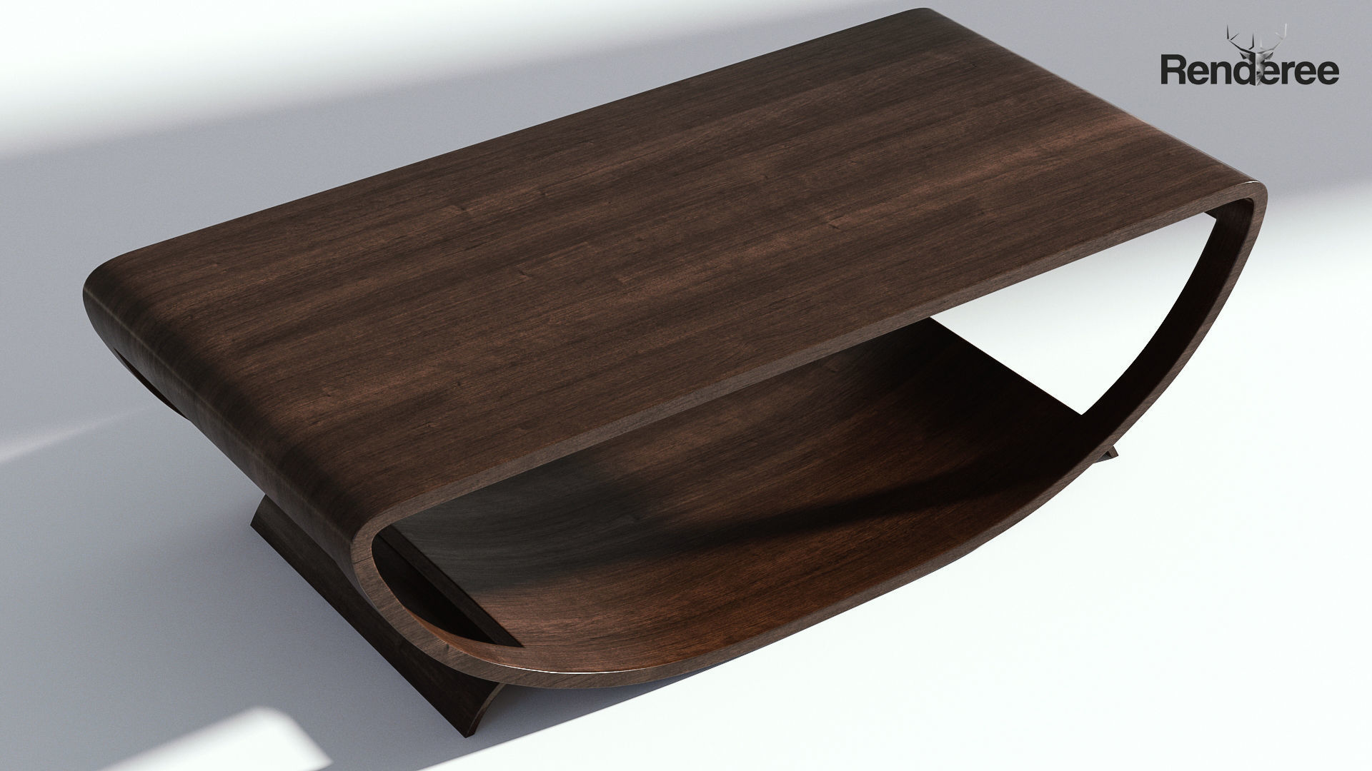 Dark Wooden Table 3D model_1