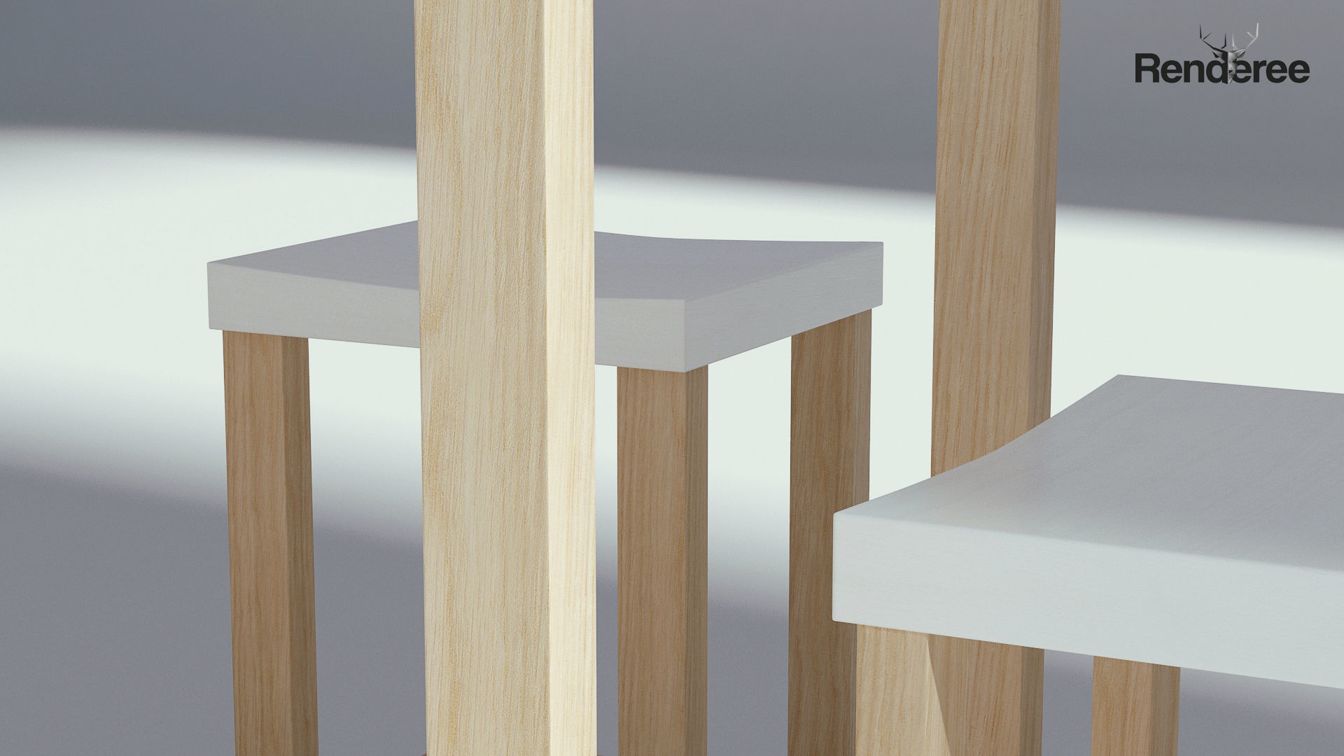 Wooden Table with seatings 3D model_5