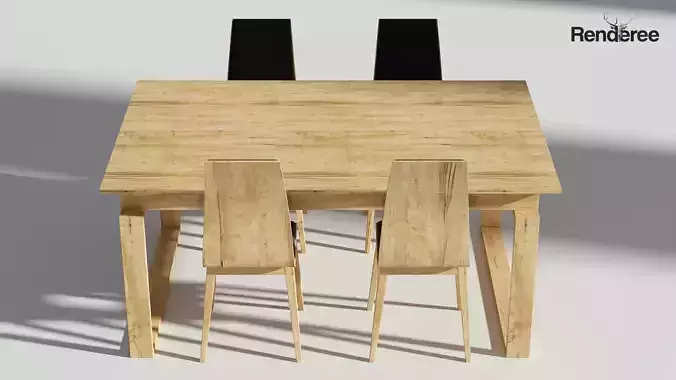Wooden Dining Set - Table and Chairs