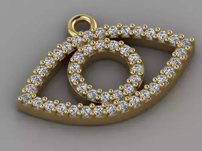 GC GOLD H072- eye Diamond Gold necklace