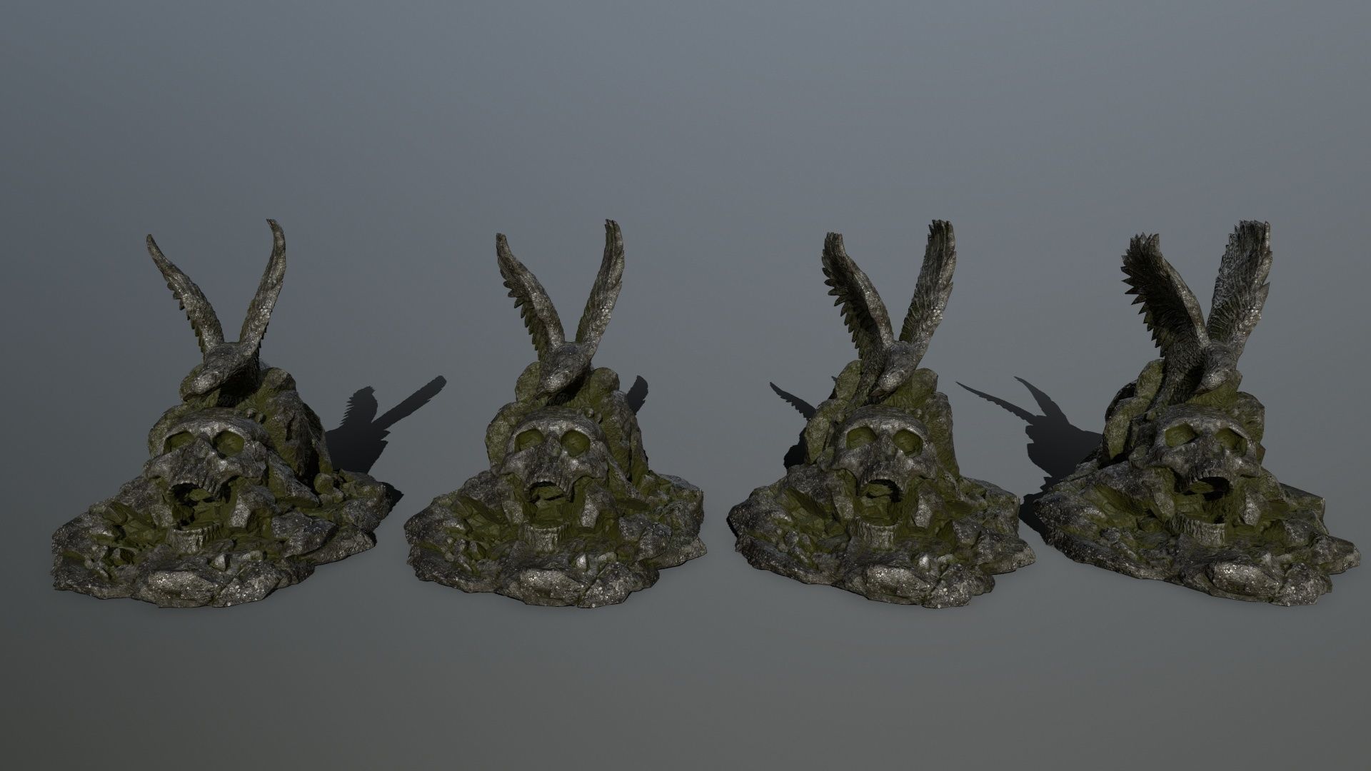 skull gate Low-poly 3D model_14