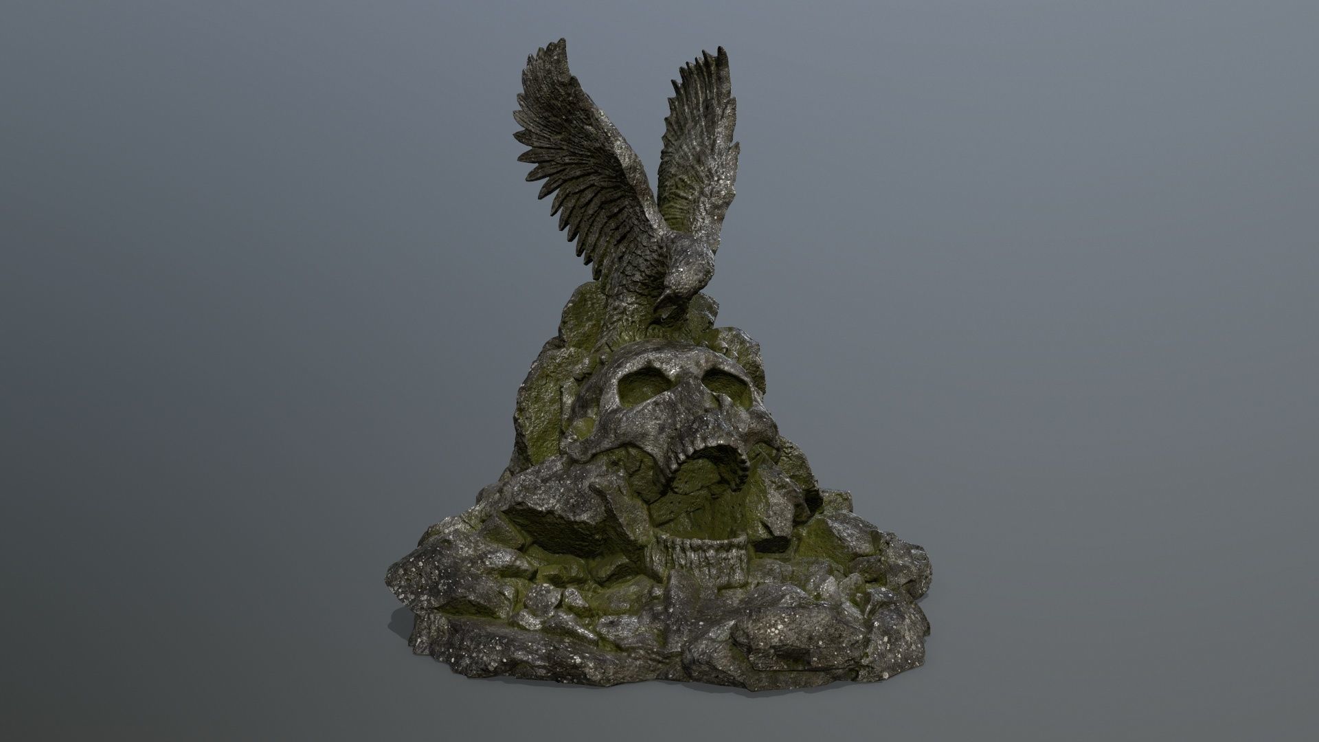 skull gate Low-poly 3D model_1