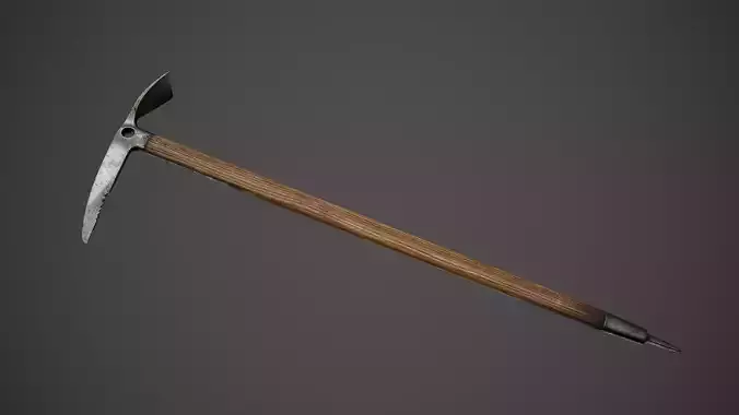 Vintage ice axe Low-poly 3D model
