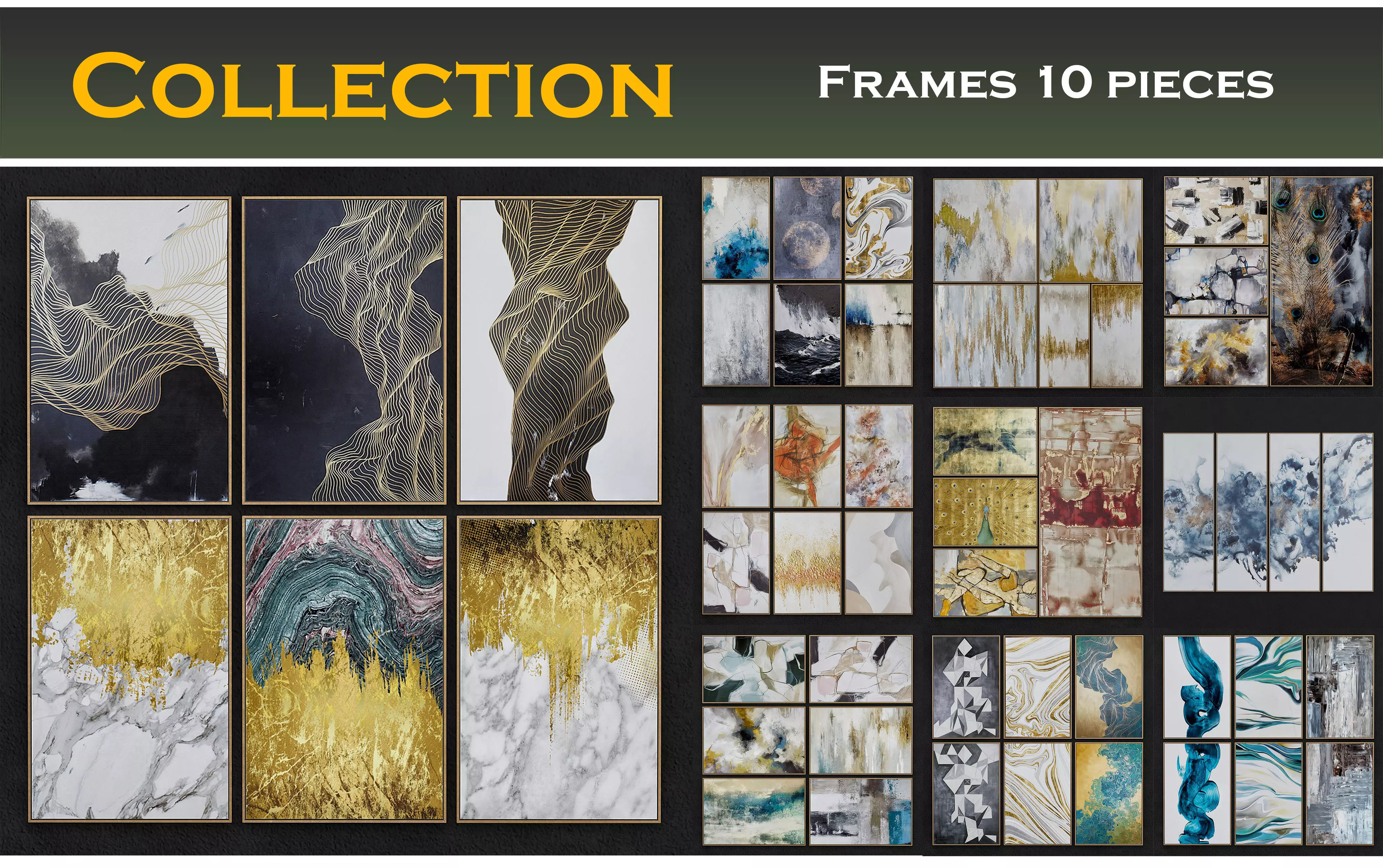 Frame Collection 10 pieces 3d model Low-poly 3D model_0