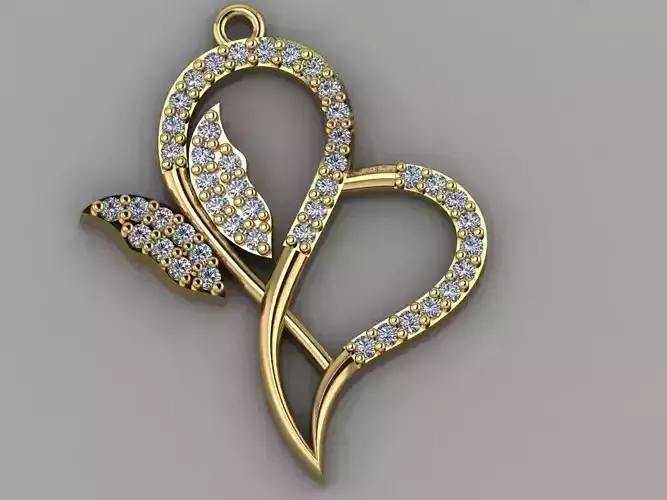 GC GOLD H079- Heart Diamond Gold necklace