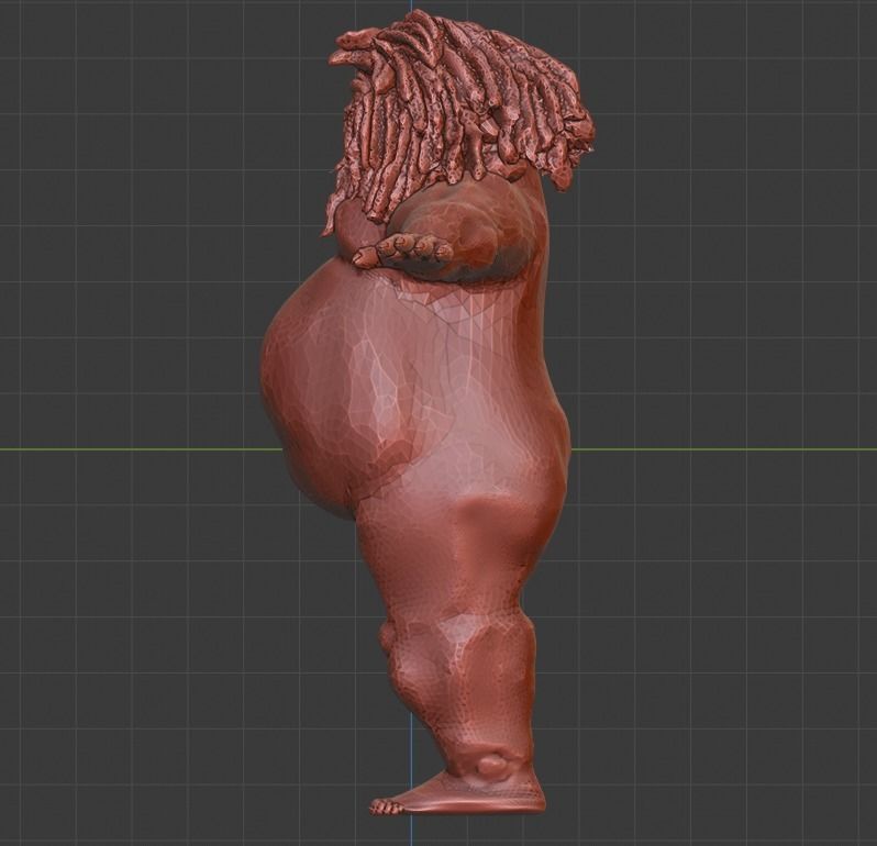 Rigged Mesh character - fat bearded man 3D model_1