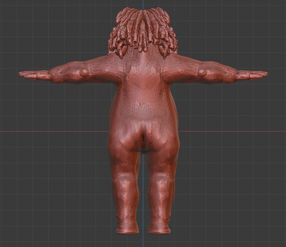 Rigged Mesh character - fat bearded man 3D model_2