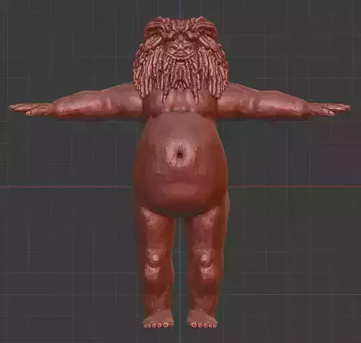 Rigged Mesh character - fat bearded man