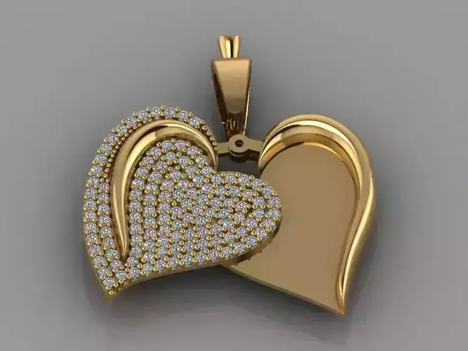 GC GOLD H080- Heart Diamond Gold necklace